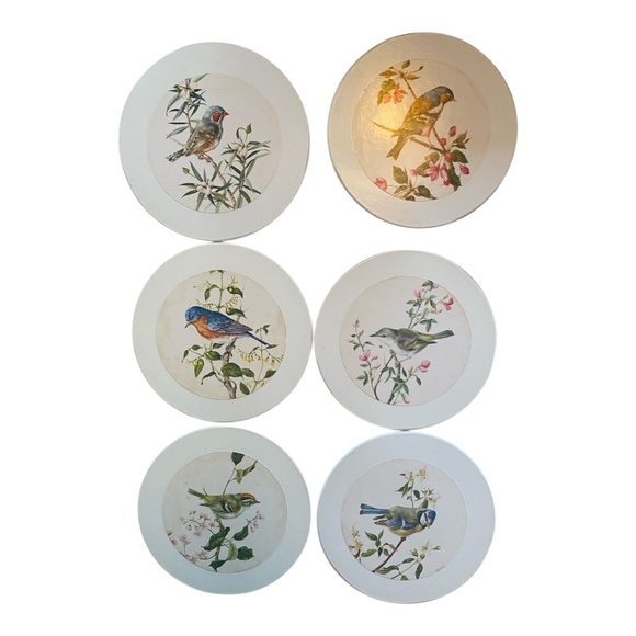 Vintage English cork bottom coaster with a bird theme, 12 pcs - Picture 5 of 16